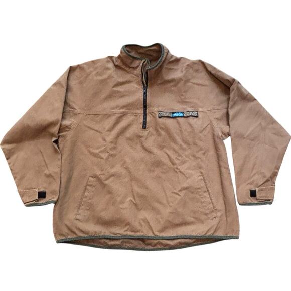 Kavu Canvas Pullover Jacket 1/4 Zip Throwshirt Men’s XL Khaki Tan Pockets - Picture 1 of 6